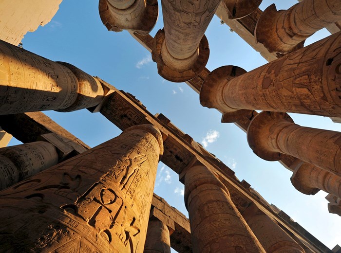Egyptian Hieroglyphs on pillars  